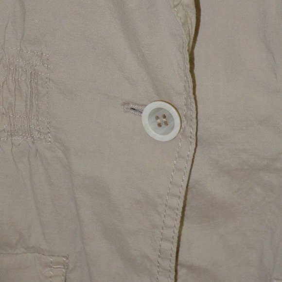 Chico's Tan Khaki Safari Blazer Linen Blend Stretch Pockets Womens Size 0 - Picture 4 of 12